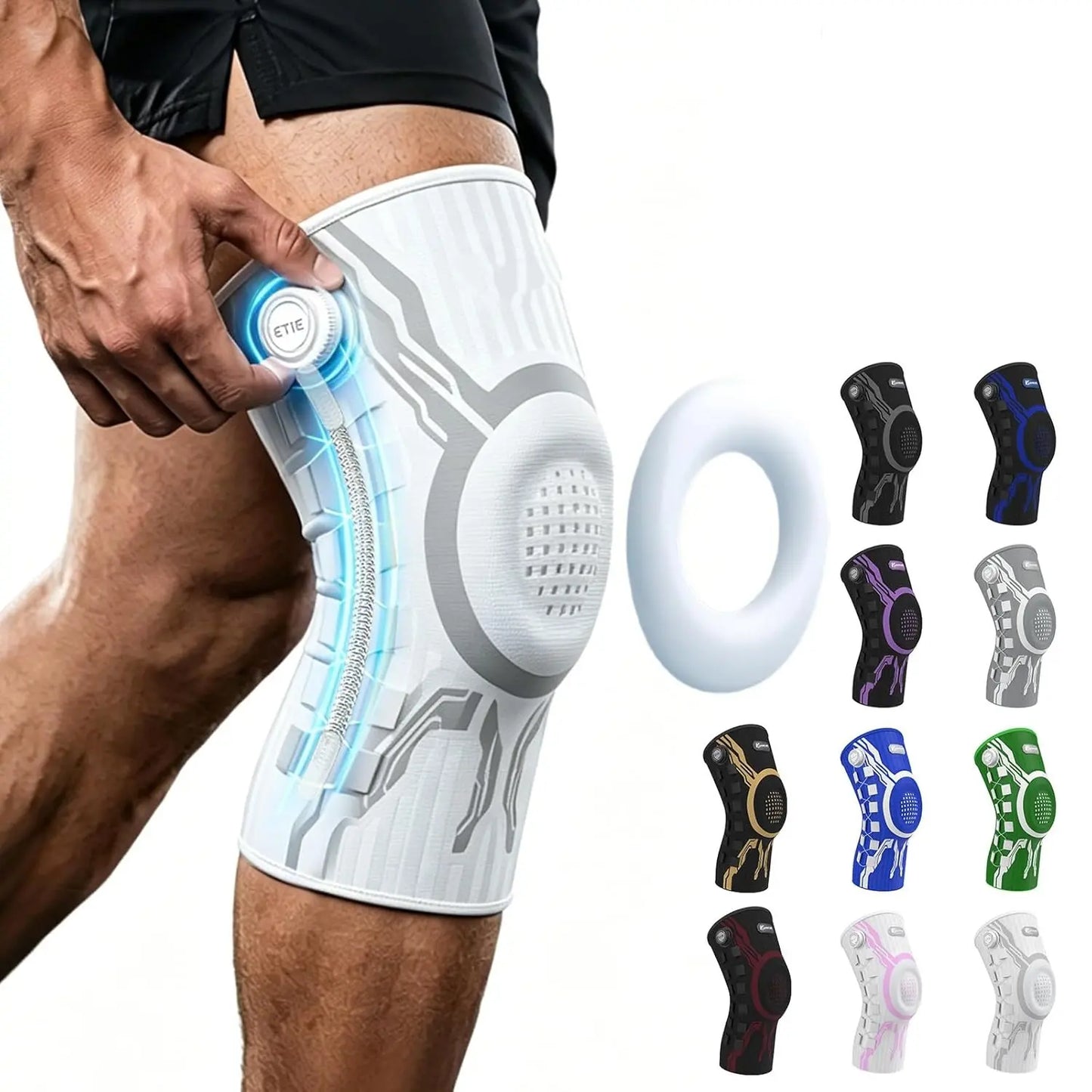 Knob Knee Brace for Pain Relief, Knee Support with Patella Gel Pad & Side Stabilizers, Compression Knee Sleeve for Workout, Arthritis, Joint Pain, Meniscus Tear