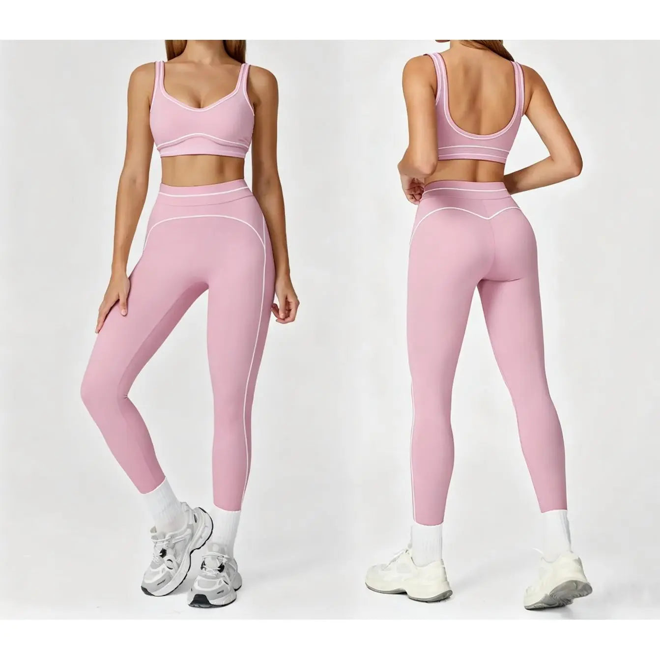 Women'S Two-Piece Sports Suit, Comfortable Activewear, Suitable for Fitness and Gym, Everyday Sportswear, Summer Sportswear, Yoga Pants, Sporty Casual Seamless Design