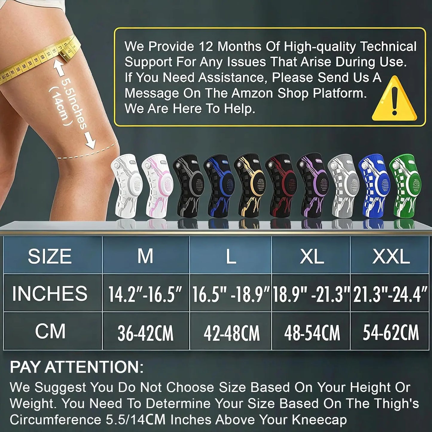 Knob Knee Brace for Pain Relief, Knee Support with Patella Gel Pad & Side Stabilizers, Compression Knee Sleeve for Workout, Arthritis, Joint Pain, Meniscus Tear