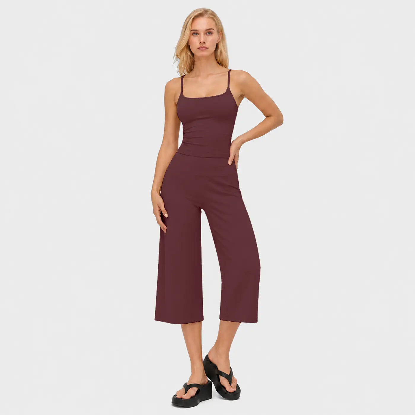MFVIM Women'S 2-Piece Athleisure Workout Set - Slimming Camisole Yoga Tank Top, High-Waisted Quick-Dry Slim-Fit Mid-Length Shorts for Outdoor Running, Gym Sets