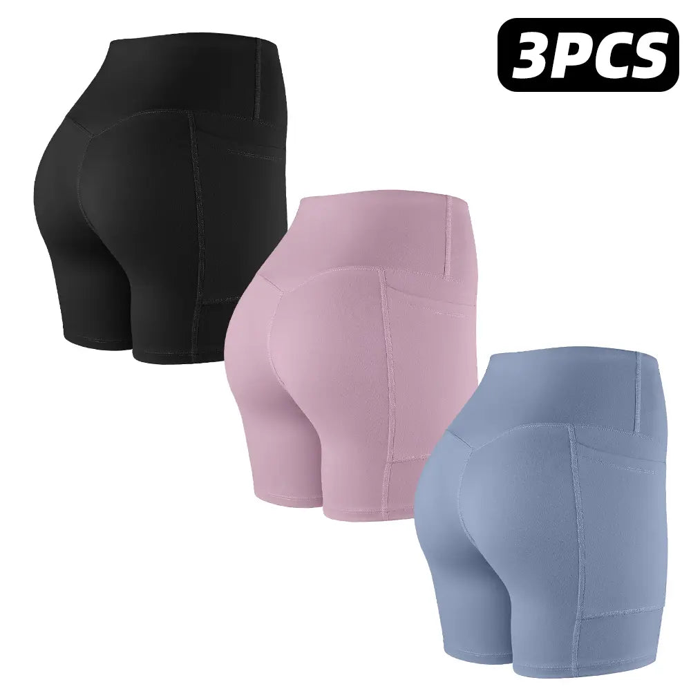 Tummy Control & Butt Lifting Shorts S-2XL - 2026 No Front Seam 5'' Yoga Shorts with Pockets Elastic Waistband Gym Running Daily Wear