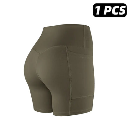 Tummy Control & Butt Lifting Shorts S-2XL - 2026 No Front Seam 5'' Yoga Shorts with Pockets Elastic Waistband Gym Running Daily Wear