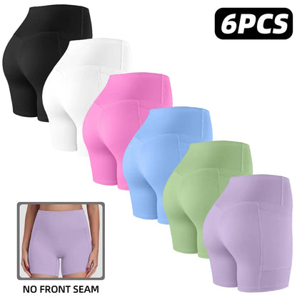 Tummy Control & Butt Lifting Shorts S-2XL - 2026 No Front Seam 5'' Yoga Shorts with Pockets Elastic Waistband Gym Running Daily Wear