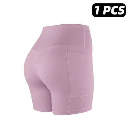 Tummy Control & Butt Lifting Shorts S-2XL - 2026 No Front Seam 5'' Yoga Shorts with Pockets Elastic Waistband Gym Running Daily Wear