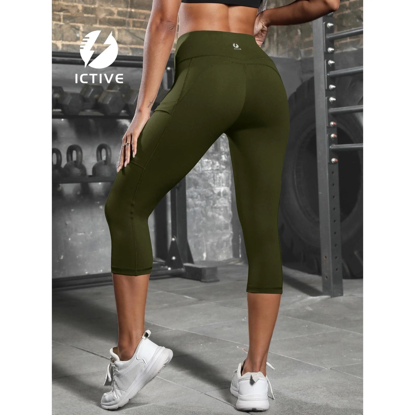 Women'S Capris Yoga Pants with Pockets Running Pilates Fitness Running High Waisted Leggings