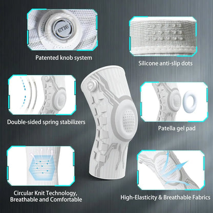 Knob Knee Brace for Pain Relief, Knee Support with Patella Gel Pad & Side Stabilizers, Compression Knee Sleeve for Workout, Arthritis, Joint Pain, Meniscus Tear