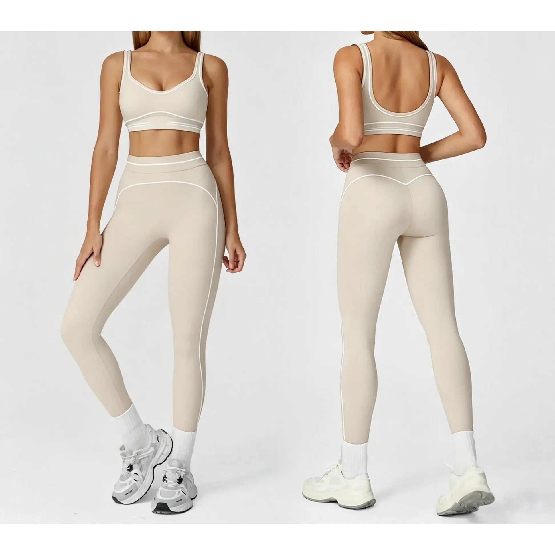 Women'S Two-Piece Sports Suit, Comfortable Activewear, Suitable for Fitness and Gym, Everyday Sportswear, Summer Sportswear, Yoga Pants, Sporty Casual Seamless Design
