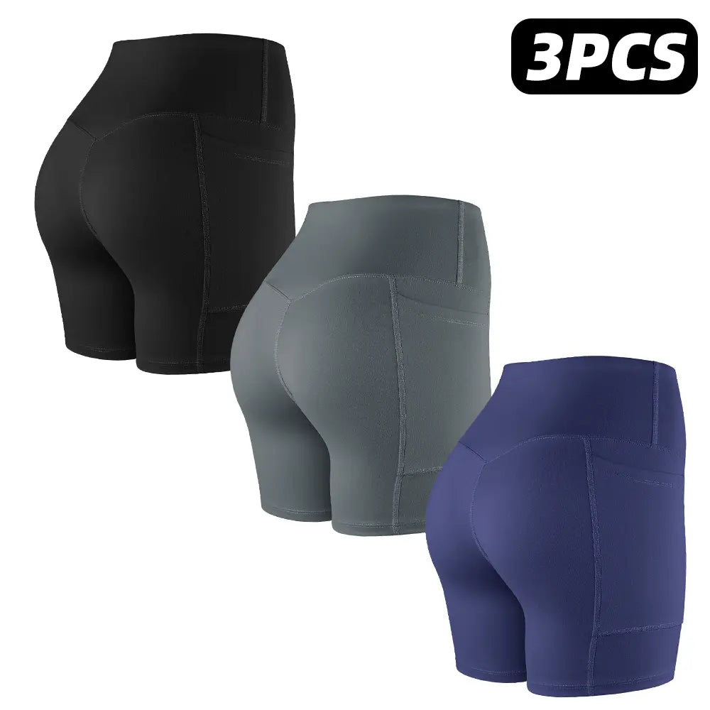 Tummy Control & Butt Lifting Shorts S-2XL - 2026 No Front Seam 5'' Yoga Shorts with Pockets Elastic Waistband Gym Running Daily Wear