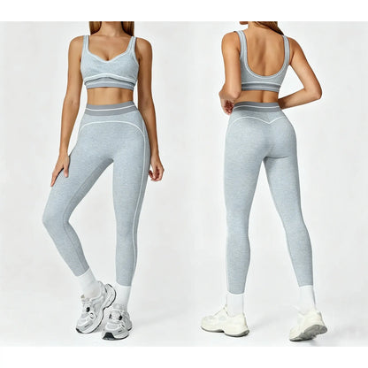 Women'S Two-Piece Sports Suit, Comfortable Activewear, Suitable for Fitness and Gym, Everyday Sportswear, Summer Sportswear, Yoga Pants, Sporty Casual Seamless Design