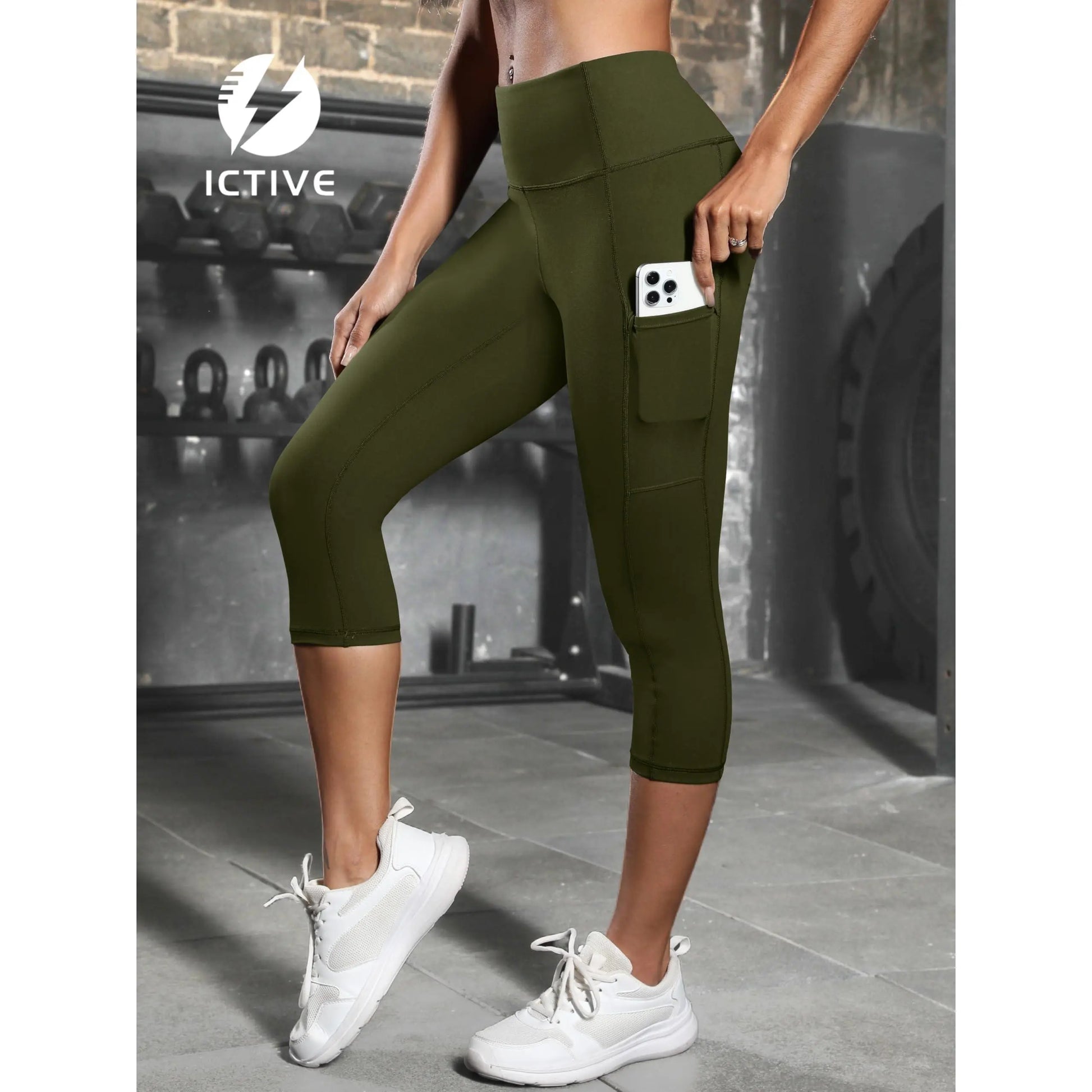 Women'S Capris Yoga Pants with Pockets Running Pilates Fitness Running High Waisted Leggings