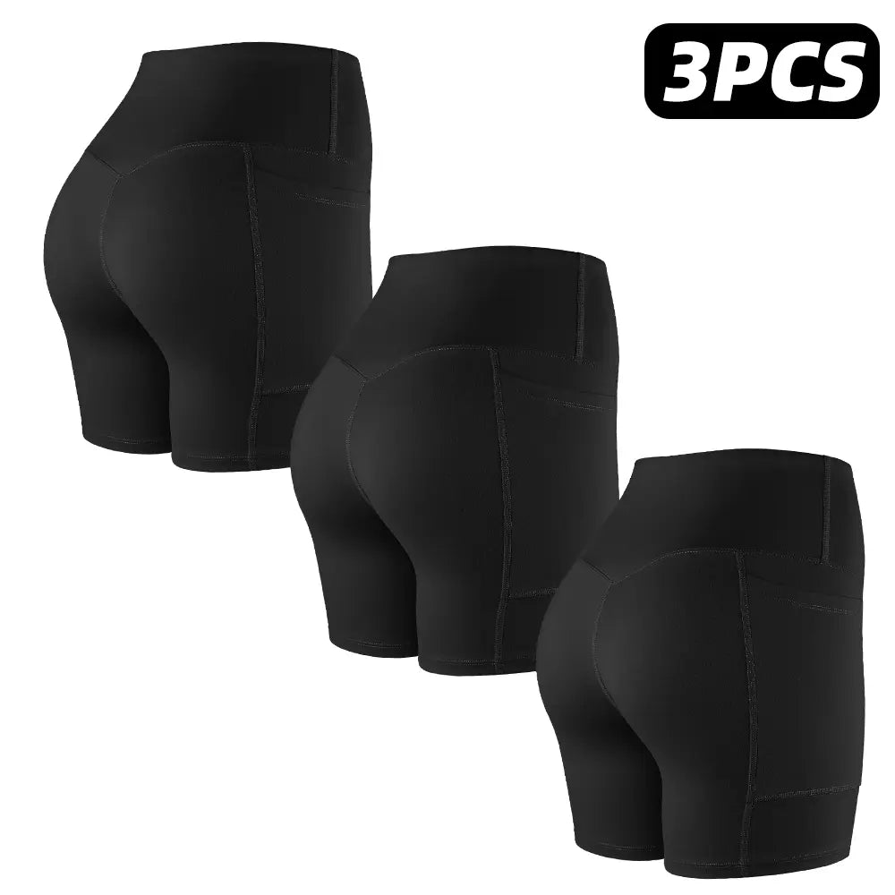 Tummy Control & Butt Lifting Shorts S-2XL - 2026 No Front Seam 5'' Yoga Shorts with Pockets Elastic Waistband Gym Running Daily Wear