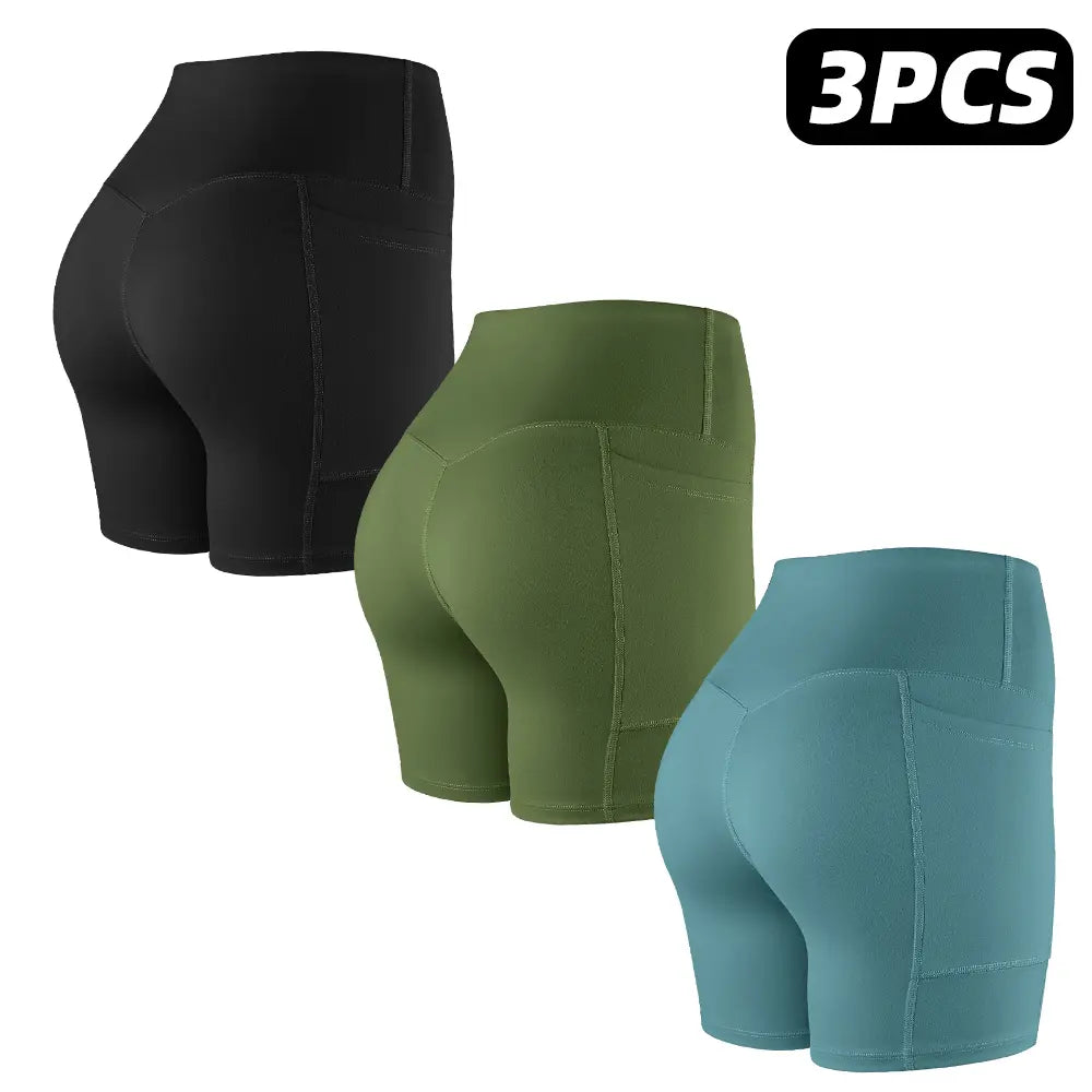 Tummy Control & Butt Lifting Shorts S-2XL - 2026 No Front Seam 5'' Yoga Shorts with Pockets Elastic Waistband Gym Running Daily Wear