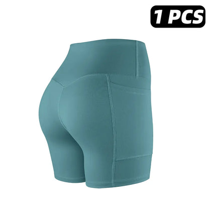 Tummy Control & Butt Lifting Shorts S-2XL - 2026 No Front Seam 5'' Yoga Shorts with Pockets Elastic Waistband Gym Running Daily Wear