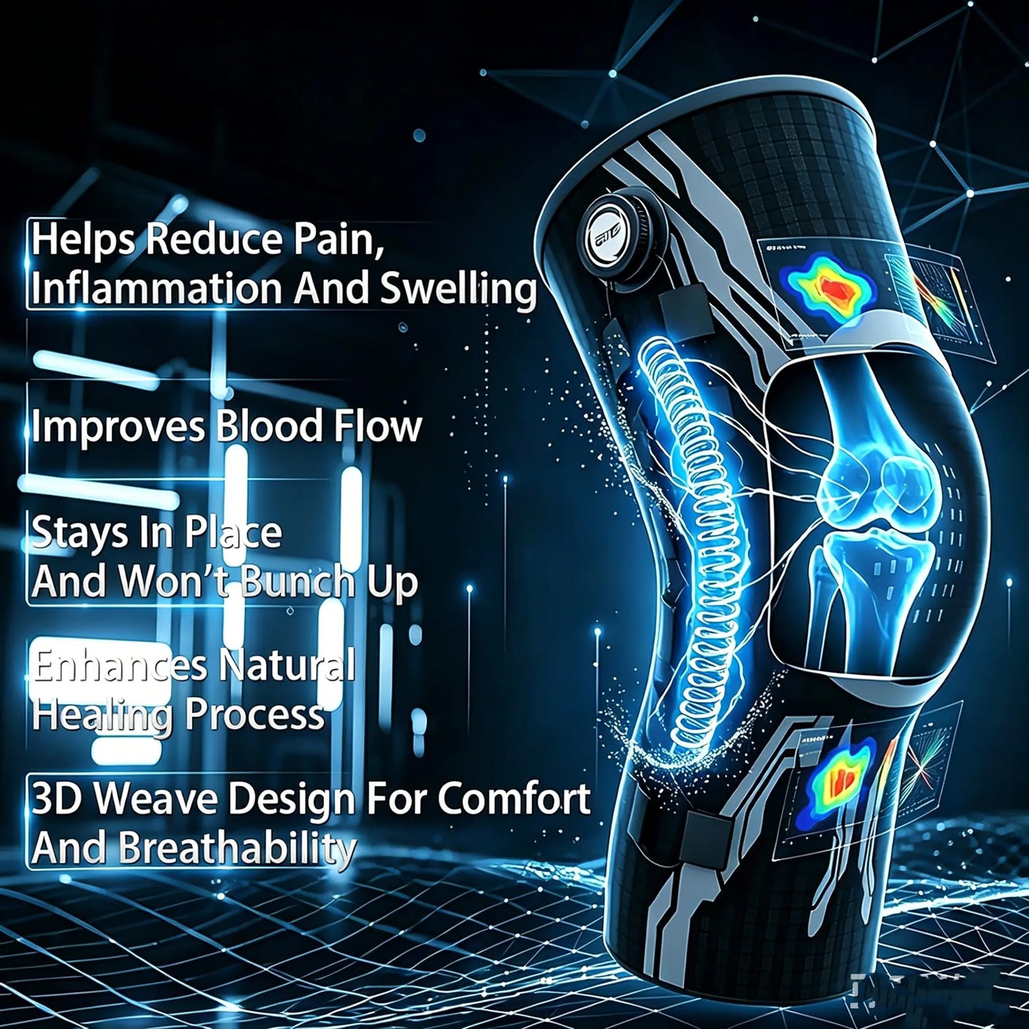 Knob Knee Brace for Pain Relief, Knee Support with Patella Gel Pad & Side Stabilizers, Compression Knee Sleeve for Workout, Arthritis, Joint Pain, Meniscus Tear