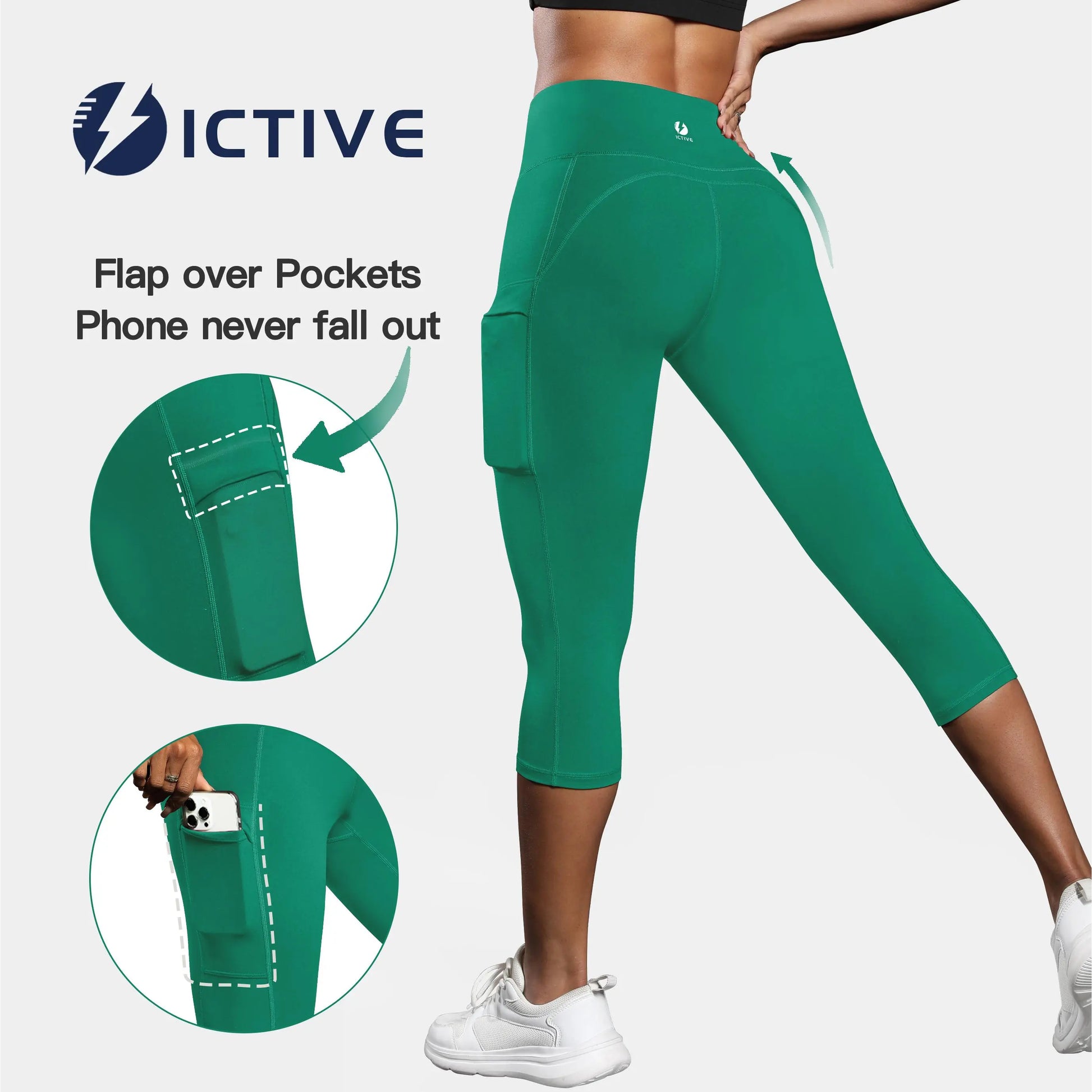Women'S Capris Yoga Pants with Pockets Running Pilates Fitness Running High Waisted Leggings