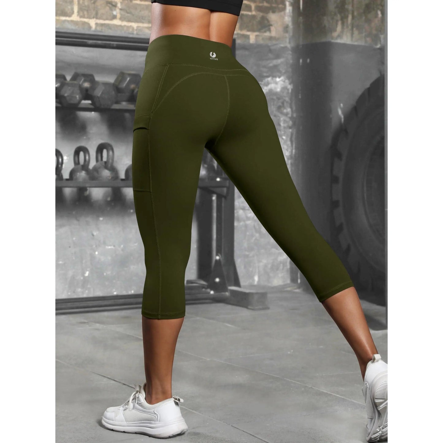 Women'S Capris Yoga Pants with Pockets Running Pilates Fitness Running High Waisted Leggings