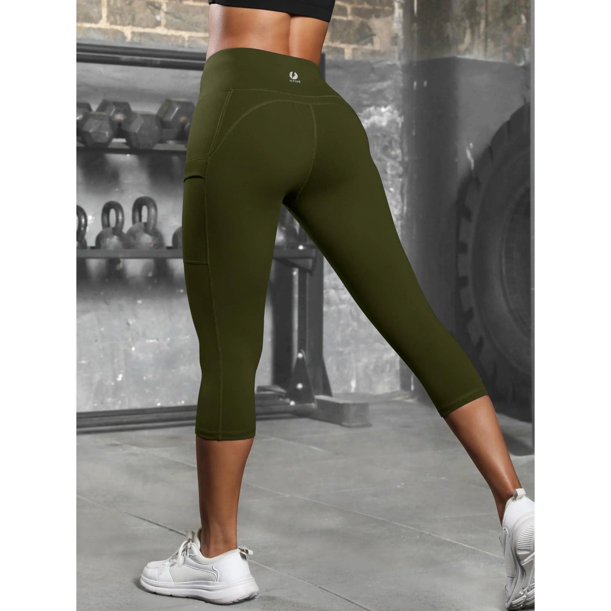 Women'S Capris Yoga Pants with Pockets Running Pilates Fitness Running High Waisted Leggings