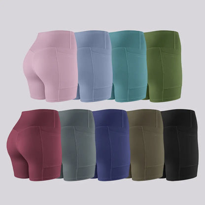 Tummy Control & Butt Lifting Shorts S-2XL - 2026 No Front Seam 5'' Yoga Shorts with Pockets Elastic Waistband Gym Running Daily Wear