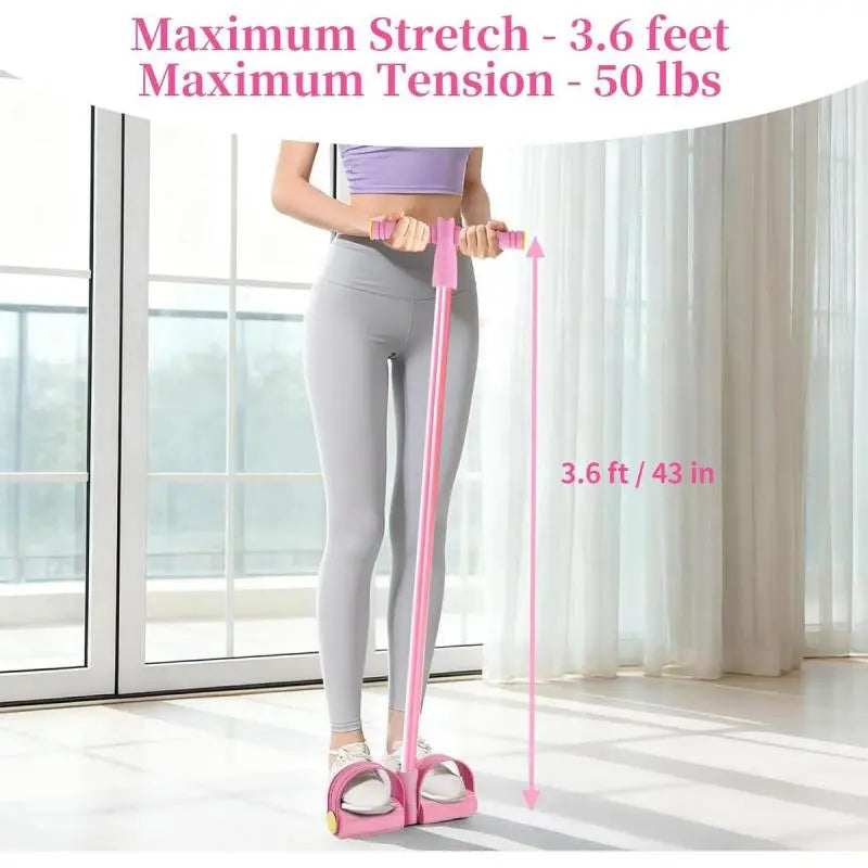Multi-Functional Pedal Resistance Band Trainer – Portable Foot Pedal Fitness Equipment Home Gym Full Body Workout Machine, Exercise Sit-Ups, Yoga, Abdominal Training