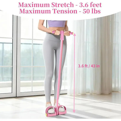 Multi-Functional Pedal Resistance Band Trainer – Portable Foot Pedal Fitness Equipment Home Gym Full Body Workout Machine, Exercise Sit-Ups, Yoga, Abdominal Training