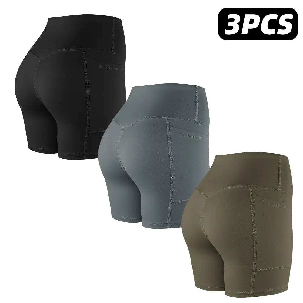Tummy Control & Butt Lifting Shorts S-2XL - 2026 No Front Seam 5'' Yoga Shorts with Pockets Elastic Waistband Gym Running Daily Wear