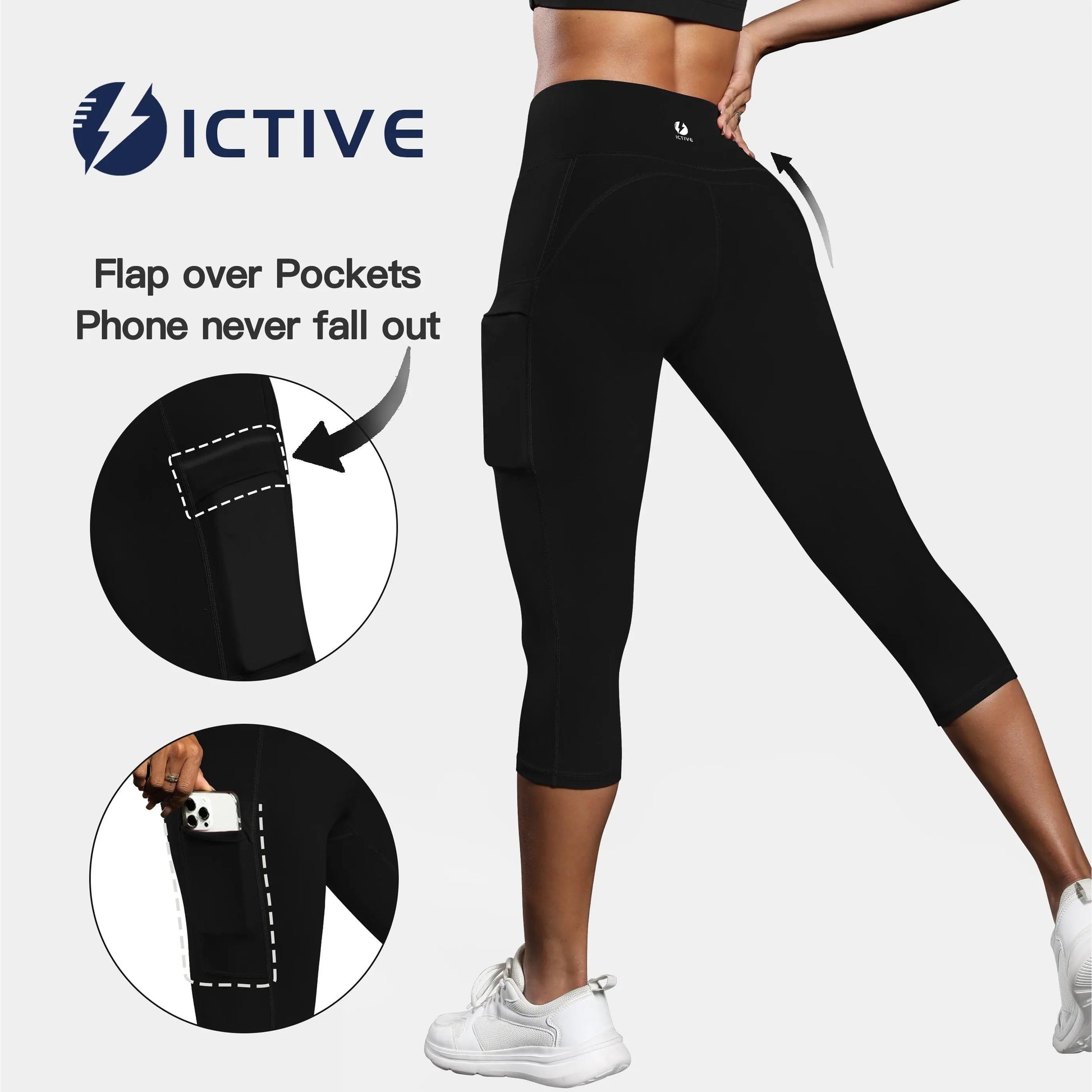 Women'S Capris Yoga Pants with Pockets Running Pilates Fitness Running High Waisted Leggings