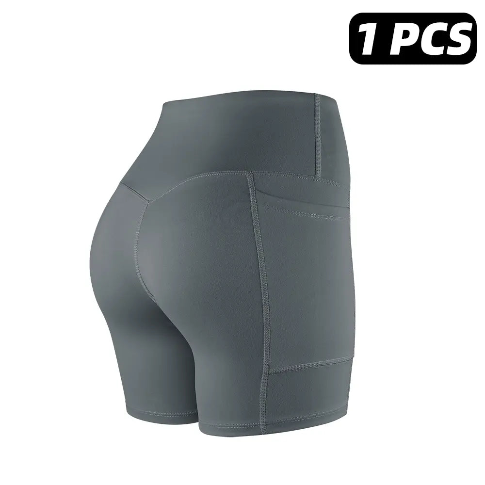 Tummy Control & Butt Lifting Shorts S-2XL - 2026 No Front Seam 5'' Yoga Shorts with Pockets Elastic Waistband Gym Running Daily Wear