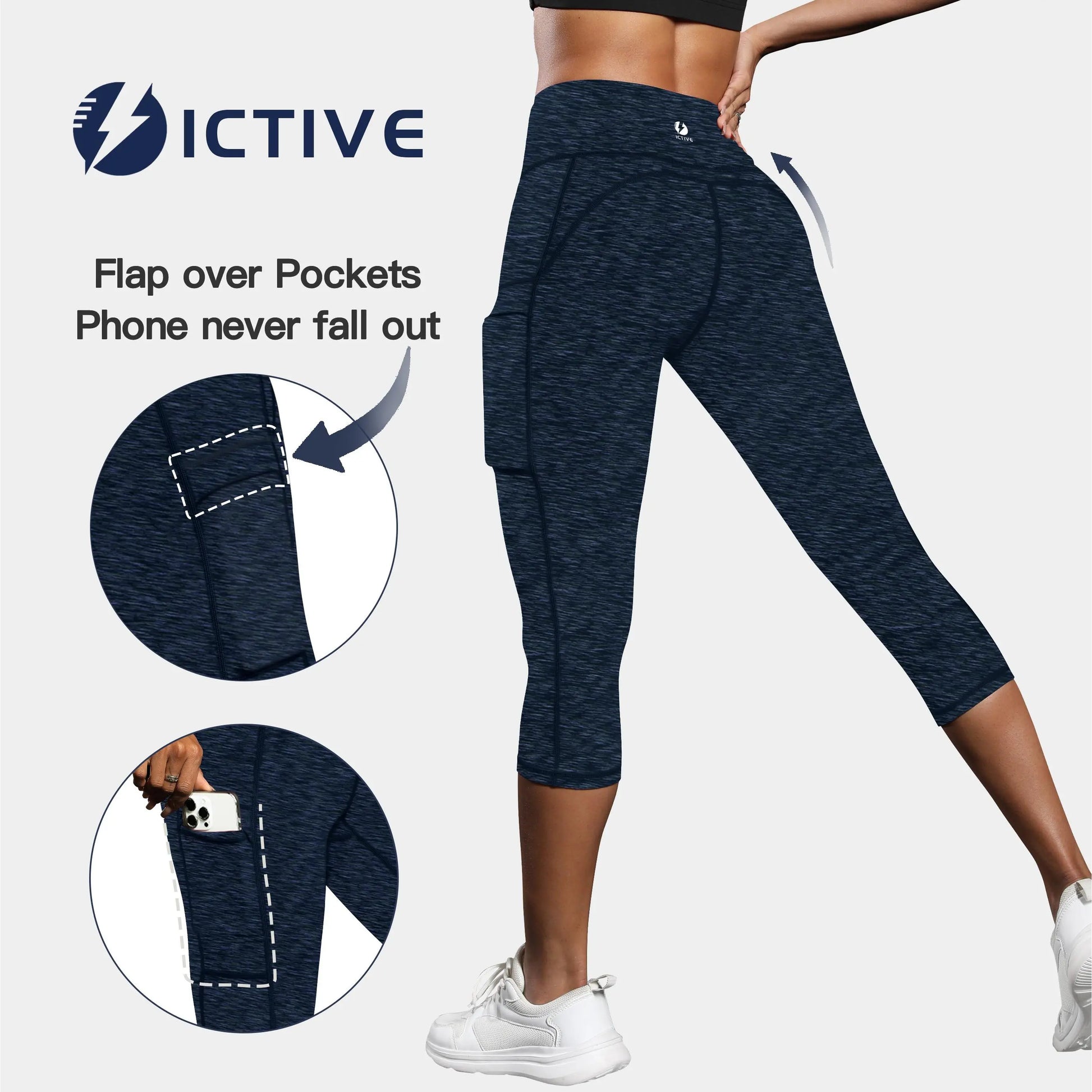 Women'S Capris Yoga Pants with Pockets Running Pilates Fitness Running High Waisted Leggings