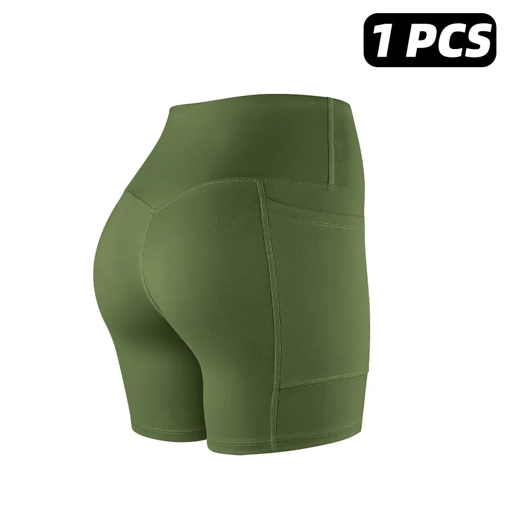 Tummy Control & Butt Lifting Shorts S-2XL - 2026 No Front Seam 5'' Yoga Shorts with Pockets Elastic Waistband Gym Running Daily Wear