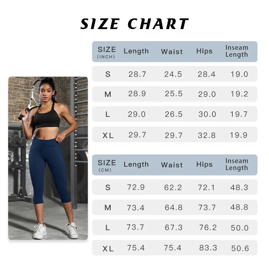 Women'S Capris Yoga Pants with Pockets Running Pilates Fitness Running High Waisted Leggings