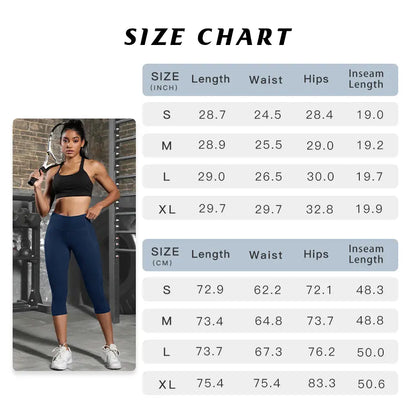 Women'S Capris Yoga Pants with Pockets Running Pilates Fitness Running High Waisted Leggings