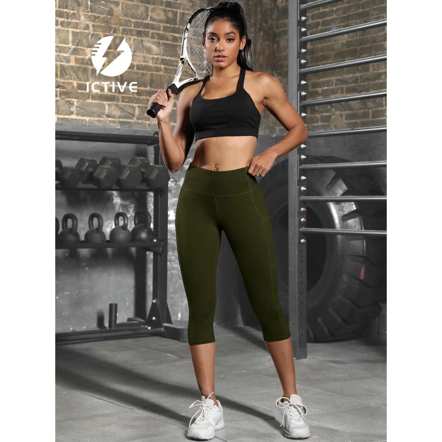 Women'S Capris Yoga Pants with Pockets Running Pilates Fitness Running High Waisted Leggings